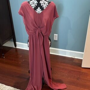Elegant Mauve Wide Leg Jumpsuit